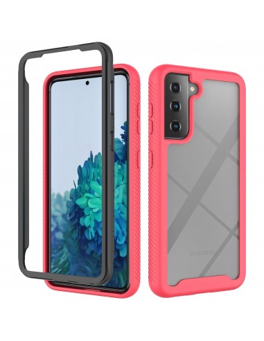 Coque intégrale Galaxy S21 Protection renforcée hybride - Rouge