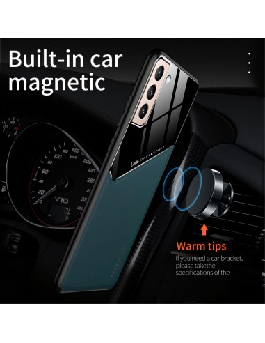 Coque antichoc Galaxy S21 Plus Design avec partie métallique incorporée pour aimant - Vert