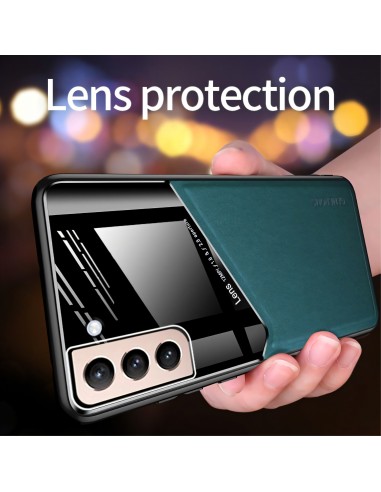 Coque antichoc Galaxy S21 Plus Design avec partie métallique incorporée pour aimant - Vert