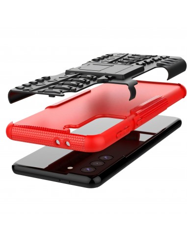 Coque antichoc Galaxy S21 Plus avec support intégré - Rouge