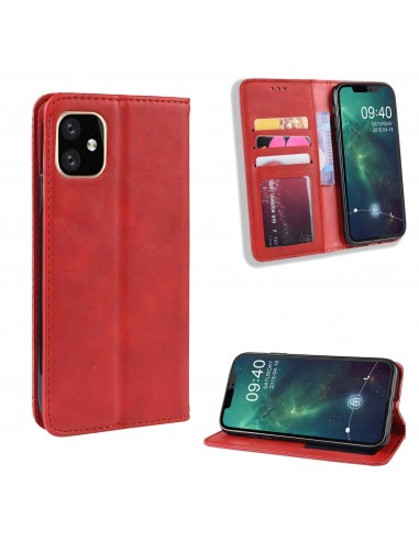 Etui iPhone 11 Pro Max Vintage Simili cuir - Rouge
