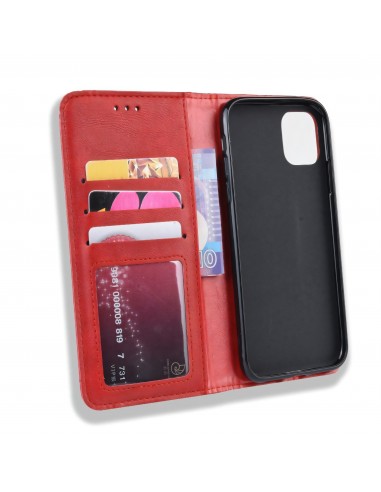 Etui iPhone 11 Pro Max Vintage Simili cuir - Rouge