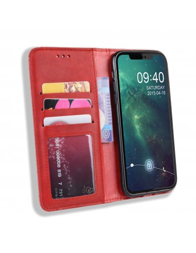 Etui iPhone 11 Pro Max Vintage Simili cuir - Rouge
