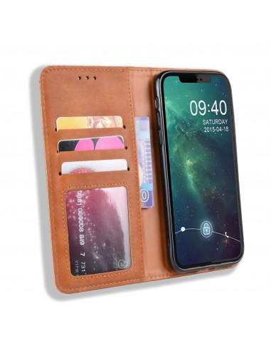 Etui iPhone 11 Pro Max Vintage Simili cuir - Marron