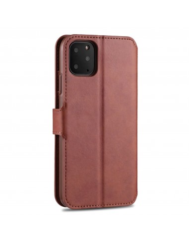Etui portefeuille iPhone 12 et 12 Pro avec Rabat AZNS - Marron