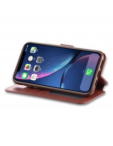 Etui portefeuille iPhone 12 et 12 Pro avec Rabat AZNS - Marron