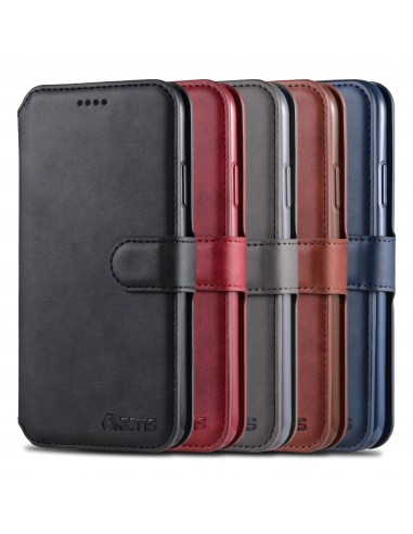 Etui portefeuille iPhone 12 et 12 Pro avec Rabat AZNS - Marron