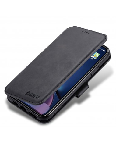Etui portefeuille iPhone 12 et 12 Pro avec Rabat AZNS - Noir