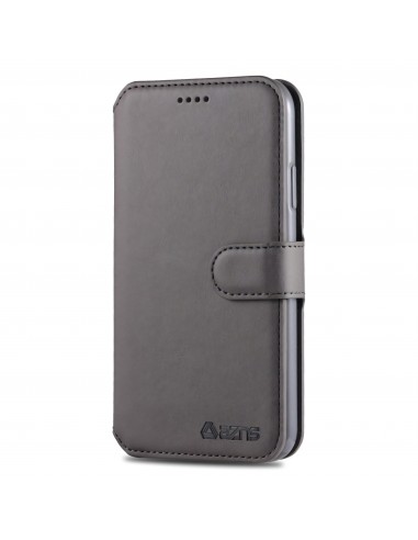 Etui portefeuille iPhone 12 et 12 Pro avec Rabat AZNS - Gris