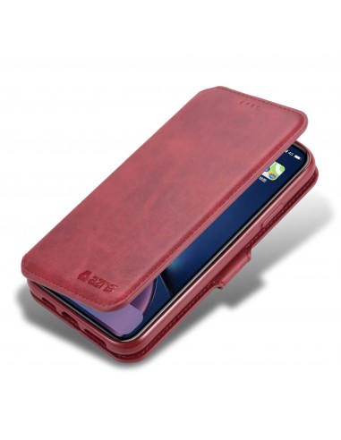Etui portefeuille iPhone 12 et 12 Pro avec Rabat AZNS - Rouge