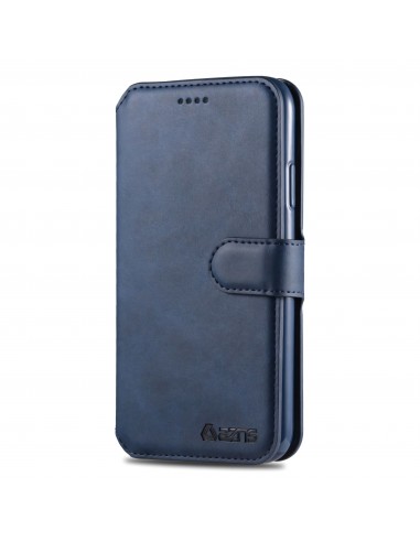 Etui portefeuille iPhone 12 et 12 Pro avec Rabat AZNS - Bleu foncé