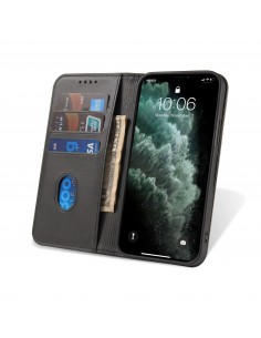 Etui portefeuille iPhone 12 mini Style cuir Business - Noir