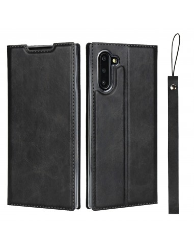 Etui portefeuille Galaxy Note 10 Simili cuir - Noir