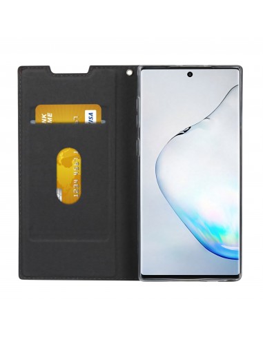 Etui portefeuille Galaxy Note 10 Simili cuir - Noir