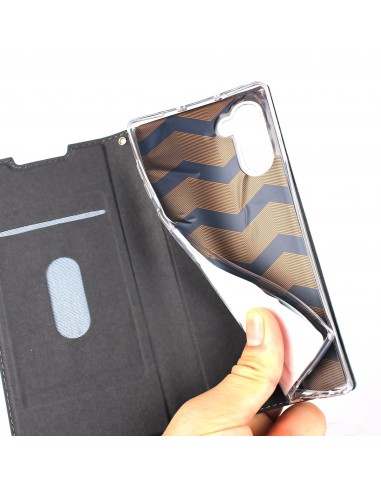Etui portefeuille Galaxy Note 10 Simili cuir - Noir
