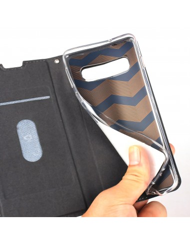 Etui portefeuille Galaxy S10 Simili cuir - Noir