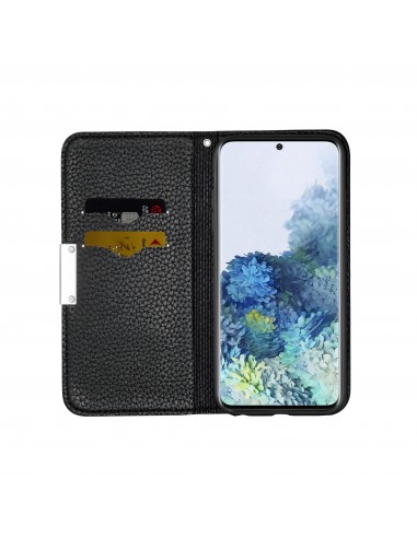 Etui portefeuille Galaxy A51 Style cuir avec fermeture magnétique et rangement carte - Noir