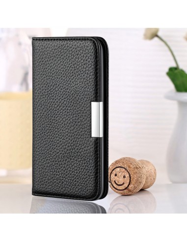 Etui portefeuille Galaxy A51 Style cuir avec fermeture magnétique et rangement carte - Noir