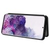 Etui de protection Galaxy S21 Style fibre de carbone avec rangement carte - Noir