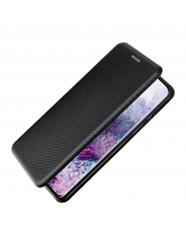 Etui de protection Galaxy S21 Style fibre de carbone avec rangement carte - Noir