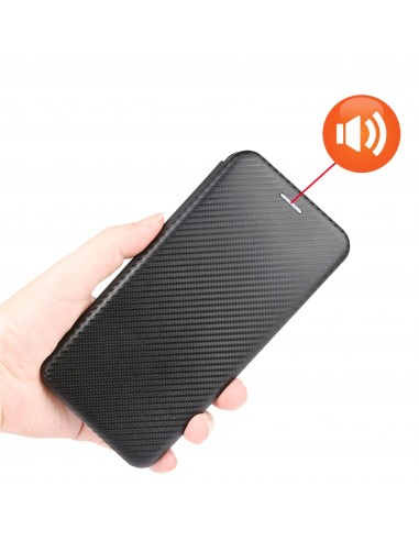 Etui de protection Galaxy S21 Style fibre de carbone avec rangement carte - Noir