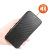 Etui de protection Galaxy S21 Style fibre de carbone avec rangement carte - Noir