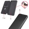 Etui de protection Galaxy S21 Style fibre de carbone avec rangement carte - Noir