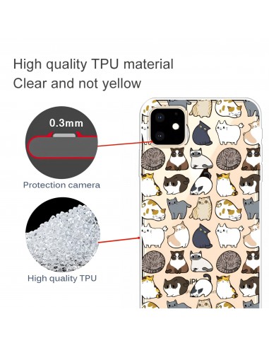 Coque silicone iPhone 11 Fantaisie Chats