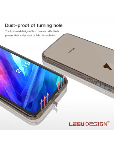 Coque antichoc iPhone 11 Pro Max avec plugs anti poussière - Noir