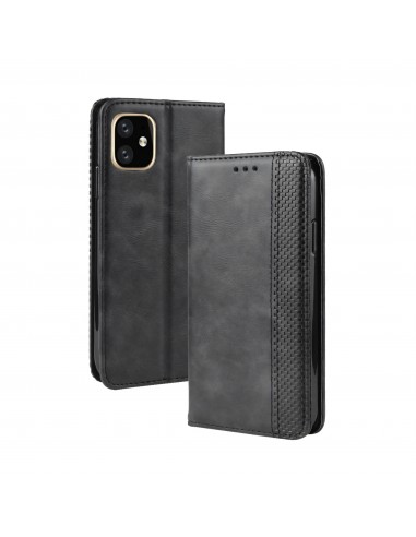 Etui iPhone 11 Pro Max Vintage Simili cuir - Noir