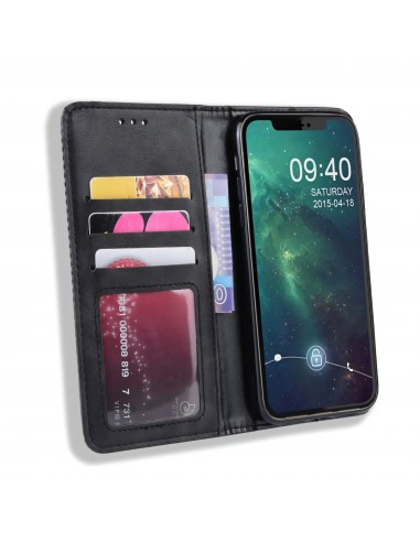 Etui iPhone 11 Pro Max Vintage Simili cuir - Noir