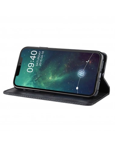 Etui iPhone 11 Pro Max Vintage Simili cuir - Noir