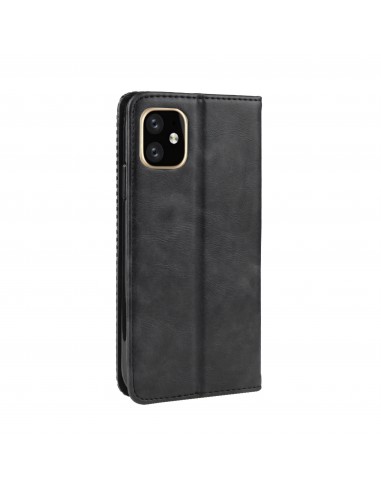 Etui iPhone 11 Pro Max Vintage Simili cuir - Noir