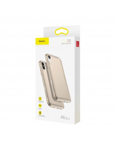 Coque antichoc iPhone XS Max Transparent BASEUS - Or