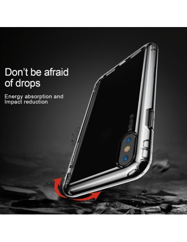 Coque antichoc iPhone XS Max Transparent BASEUS - Or