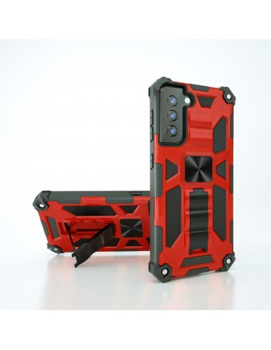 Coque antichoc Galaxy S21 -  Protection renforcée avec support intégré - Rouge