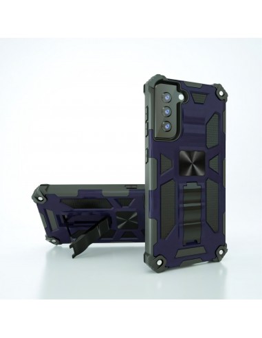 Coque antichoc Galaxy S21 -  Protection renforcée avec support intégré - Bleu