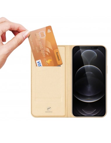 Etui de protection iPhone 12 Pro Max avec rangement pour carte -  Superbe design DUX DUCIS - Or