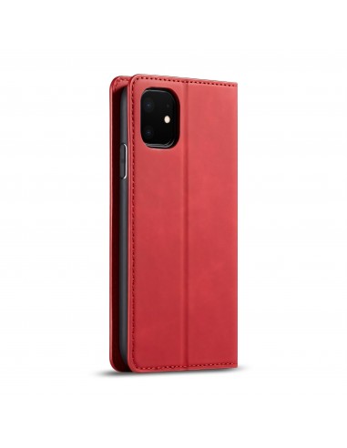 Etui portefeuille iPhone 11 Silky Touch -  Protection intégrale FORWENW - Rouge