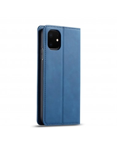 Etui portefeuille iPhone 11 Silky Touch -  Protection intégrale FORWENW - Bleu