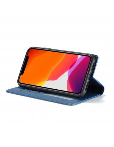 Etui portefeuille iPhone 11 Silky Touch -  Protection intégrale FORWENW - Bleu