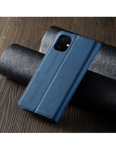 Etui portefeuille iPhone 11 Silky Touch -  Protection intégrale FORWENW - Bleu