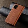 Etui portefeuille iPhone 11 Silky Touch -  Protection intégrale FORWENW - Marron