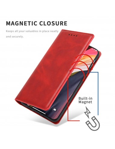 Etui iPhone 12 Pro Max Simili cuir avec fermeture magnetique -  Rangement carte - Rouge