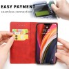 Etui iPhone 12 Pro Max Simili cuir avec fermeture magnetique -  Rangement carte - Rouge