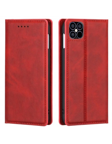 Etui iPhone 12 Pro Max Simili cuir avec fermeture magnetique -  Rangement carte - Rouge