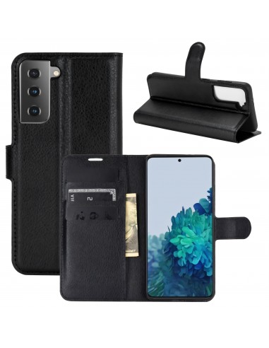 Etui portefeuille Galaxy S21 Plus Simili- cuir avec rangement carte - Noir