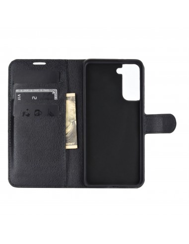 Etui portefeuille Galaxy S21 Plus Simili- cuir avec rangement carte - Noir