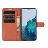 Etui portefeuille Galaxy S21 Plus Simili- cuir avec rangement carte - Marron