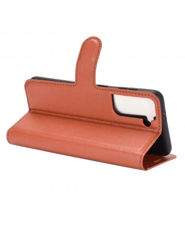 Etui portefeuille Galaxy S21 Plus Simili- cuir avec rangement carte - Marron